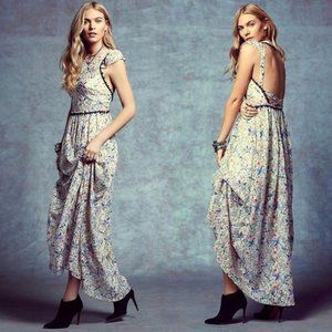 NWT Free People Cherry Blossom Spring Combo Lace Open Back Maxi Dress 4